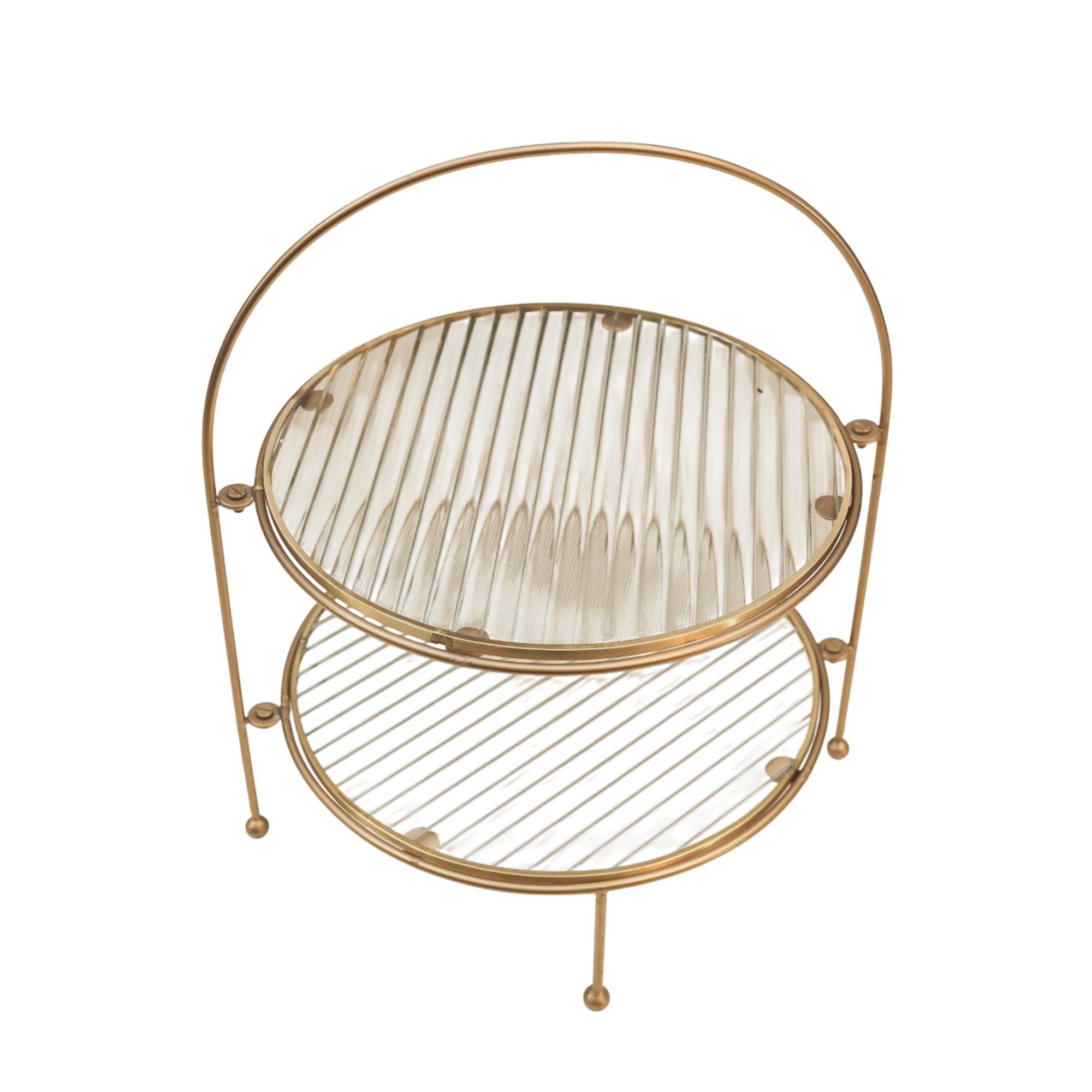 Metal Serving Food Platter with Designer Glass